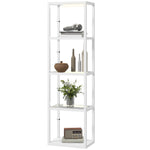 Led Floor Lamp With Glass Shelves, Dimmable Room Lamp | White