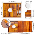 BlauKe Wooden Cheese Board Set - Wooden Serving Board/tray Made Of Acacia - Includes Serving Platters And Cheese Tools