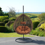 Sunbury Hanging Swing Single Egg Pod Chair | Brown