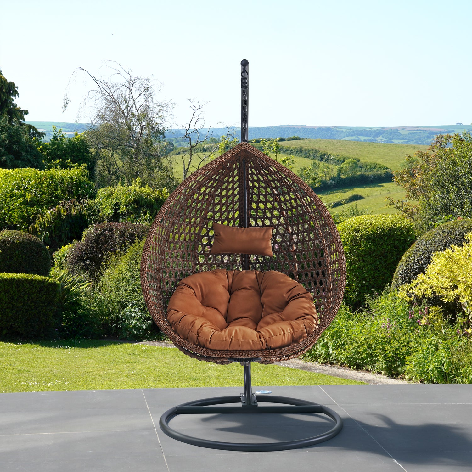 Sunbury Hanging Swing Single Egg Pod Chair | Brown