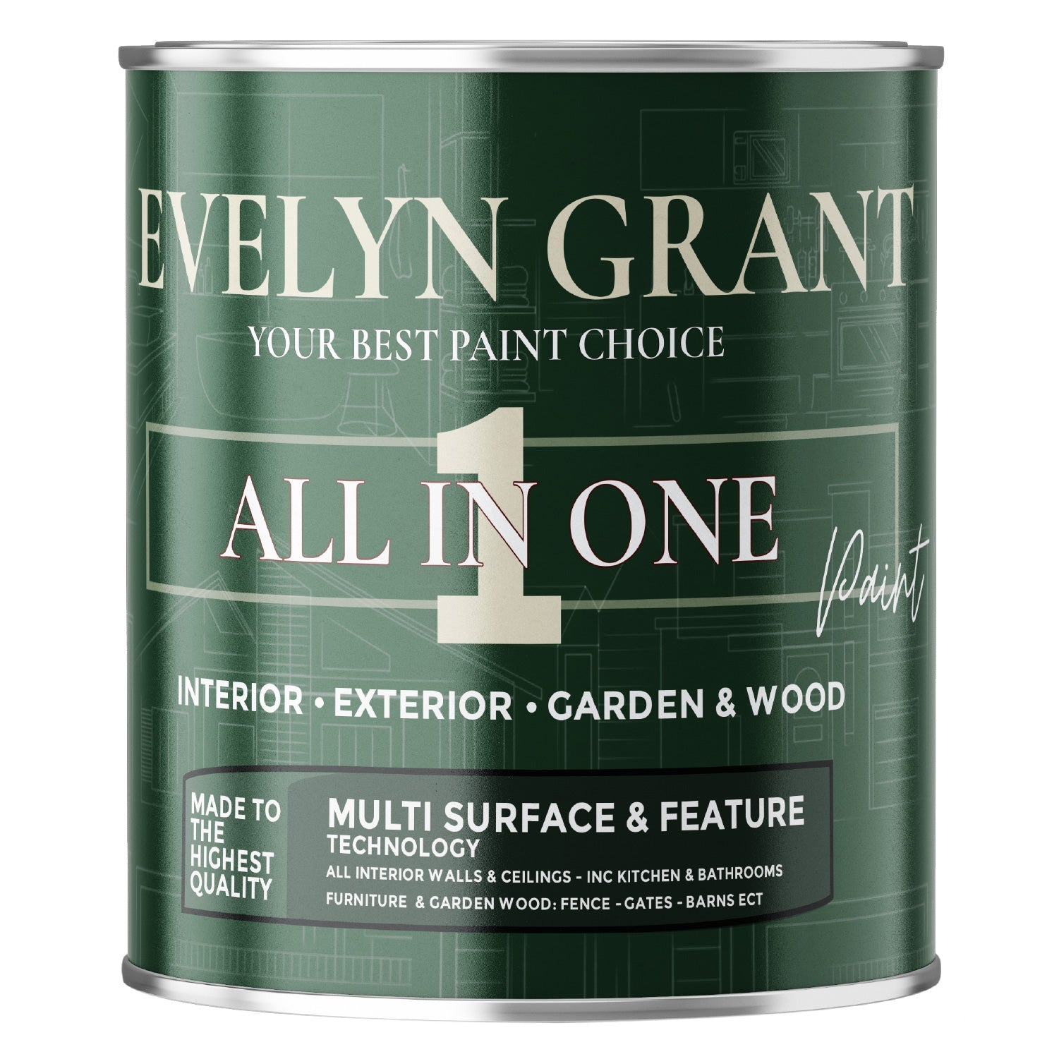 All-in-one Multi Surface Indoor & Outdoor Paint - Satin | 500ml | Midnight Black