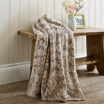 Deyongs Supersoft Mable's Garden  Print Coral Fleece Throw