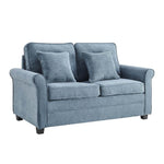 Corduroy Fold Out Mattress Sofa Bed - 2 Seater | Blue