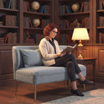 2 Seater Sofa, Small Sofa With Wing Back, Thick Seat | Light Grey
