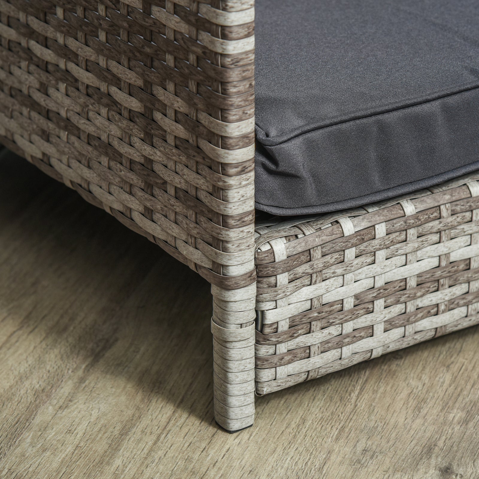 Wicker Dog House, Rattan Pet Bed With Soft Cushion | Dark Gray