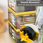 Set Of 3 Visual Folding Storage Boxes With Wheels For Home Organizer