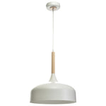 Taylor Hand Made Pendant Lamp With Natural Wood Detail Scandi Style | Black