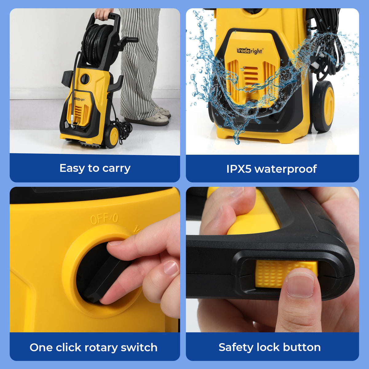 Electric Pressure Washer 3500psi High Power Jet Car Cleaner Garden | Yellow & Black