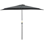 3m Half Round Parasol Balcony Shade | Black
