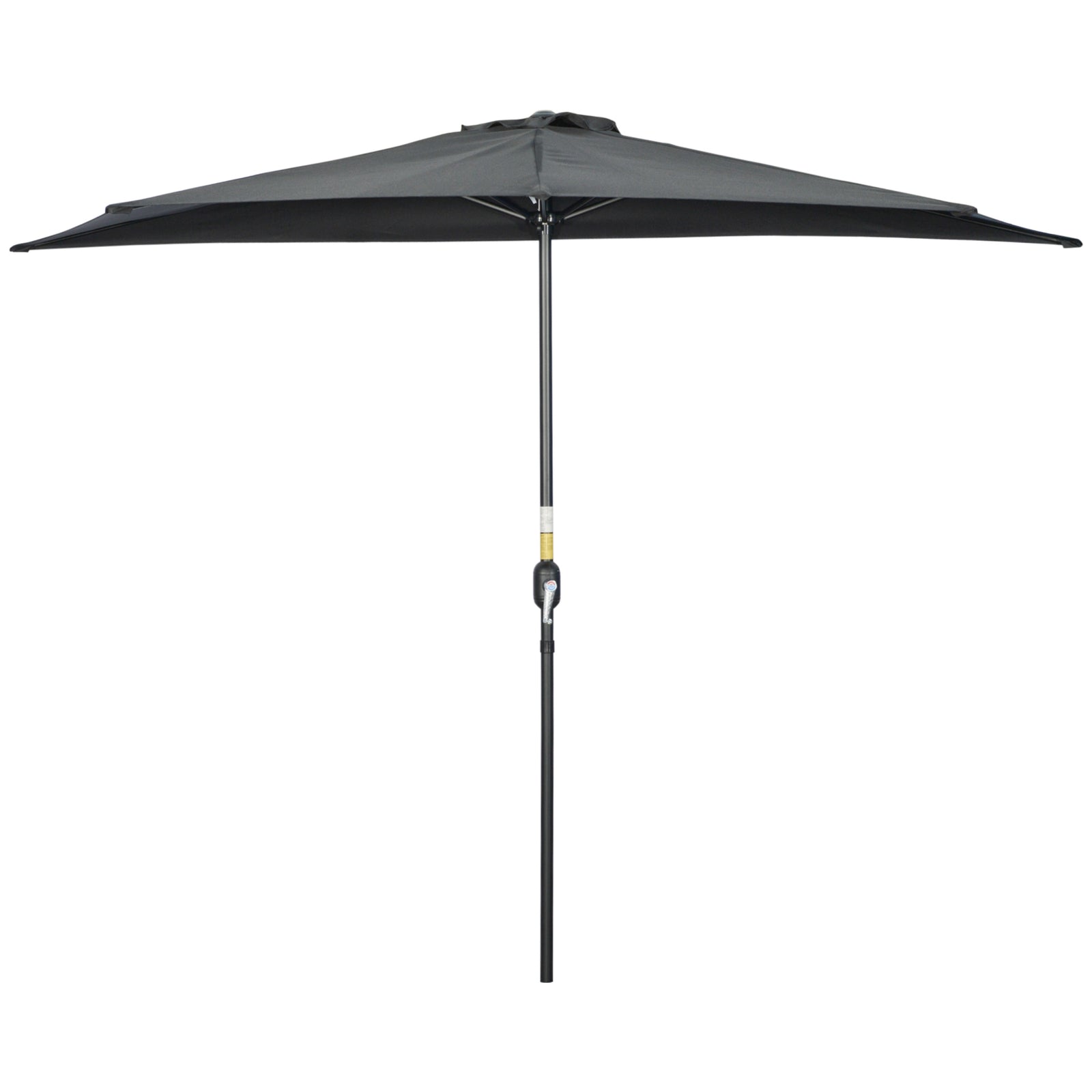 3m Half Round Parasol Balcony Shade | Black