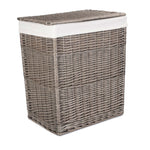 Wicker Antique Wash Slim Cotton Lined Laundry Basket
