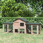 Rabbit Hutch Bunny Cage Guinea Pig House W/ Tray Ladder Outdoor Run