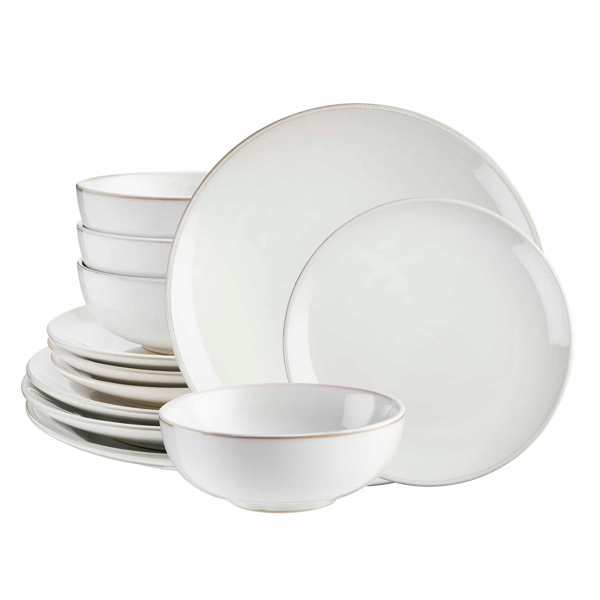 Nordic Stoneware Dinner Set | 12 Piece | White
