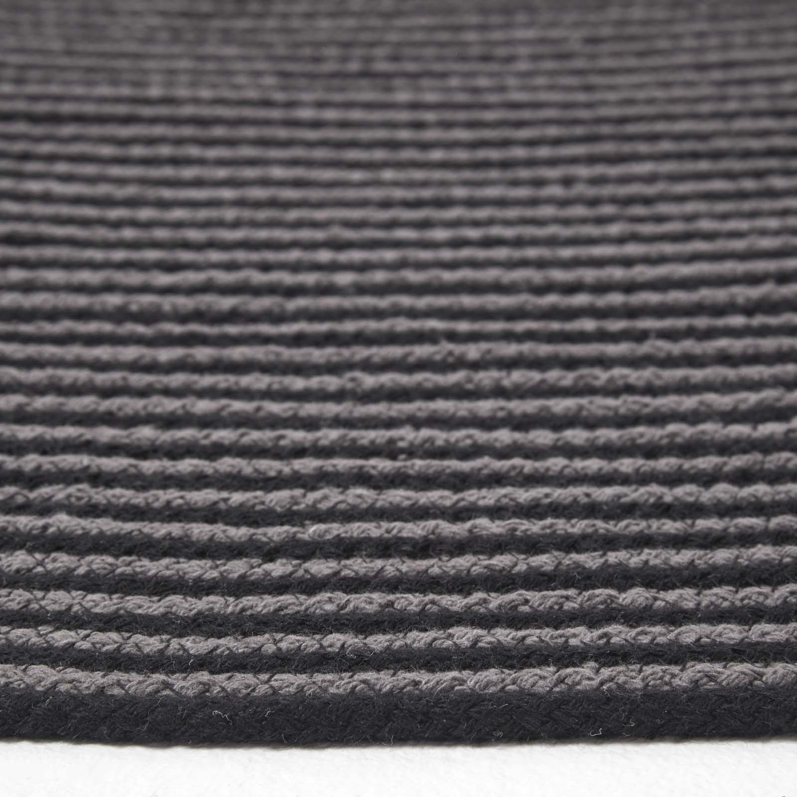 Handmade Woven Spiral Braided Rug | 200cm | Black & Grey