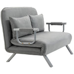 Fabric Convertible 2 Seater Sofa Bed With 2 Pillows
