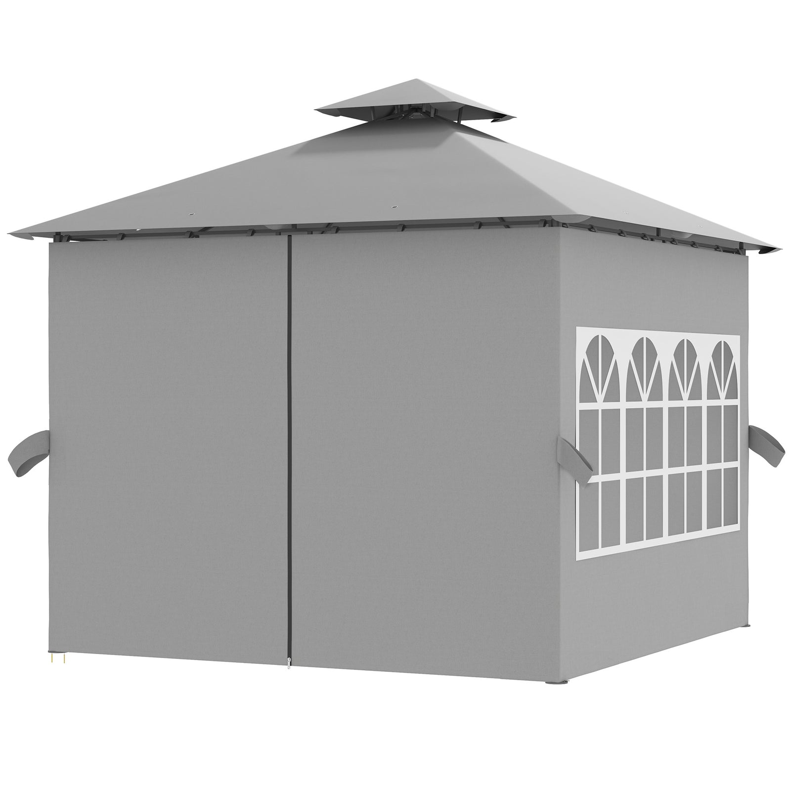 3 X 3 M Garden Gazebo, Outdoor Canopy Shelter | Light Grey