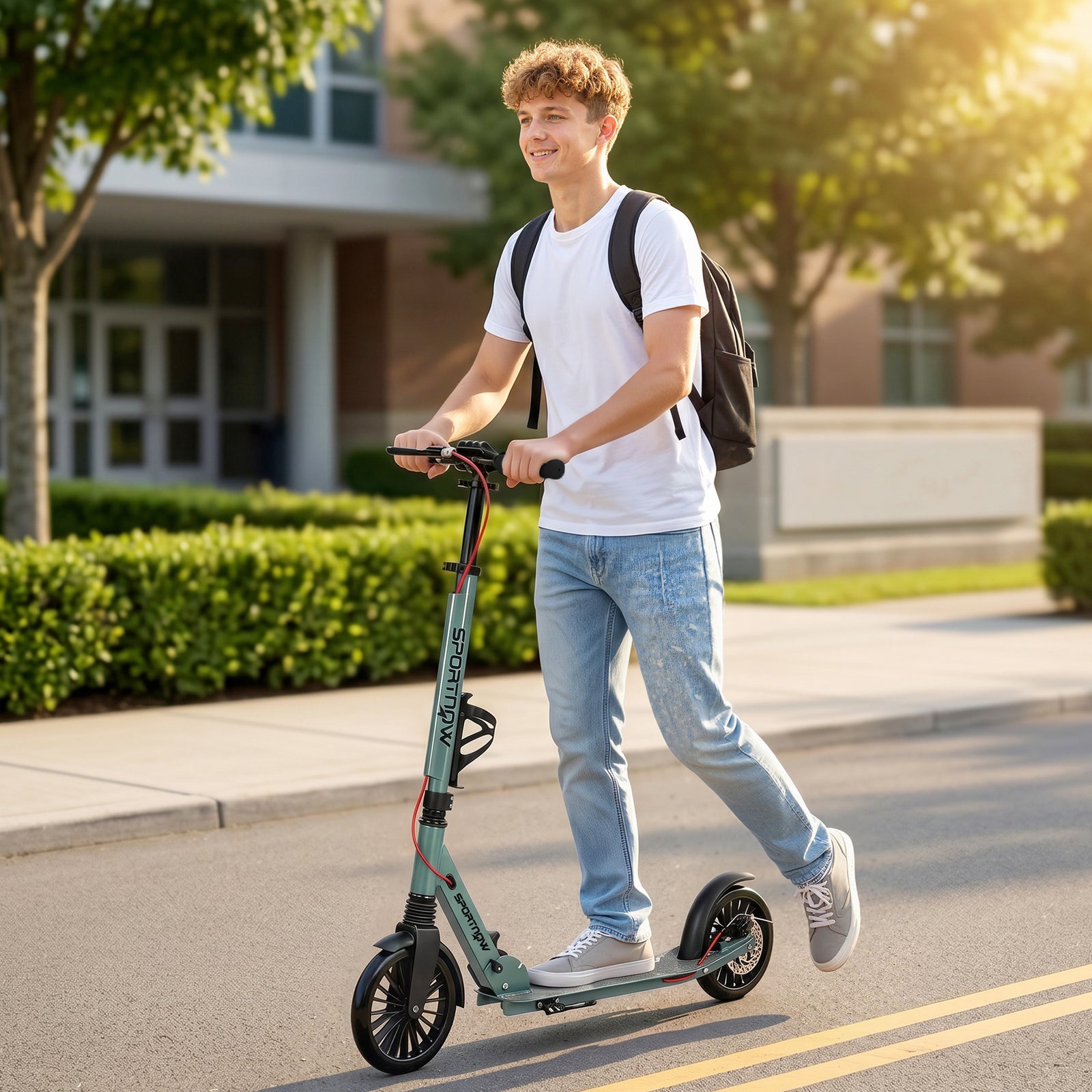 Foldable Kick Scooter, Adult Scooters With Big Wheels | Silver