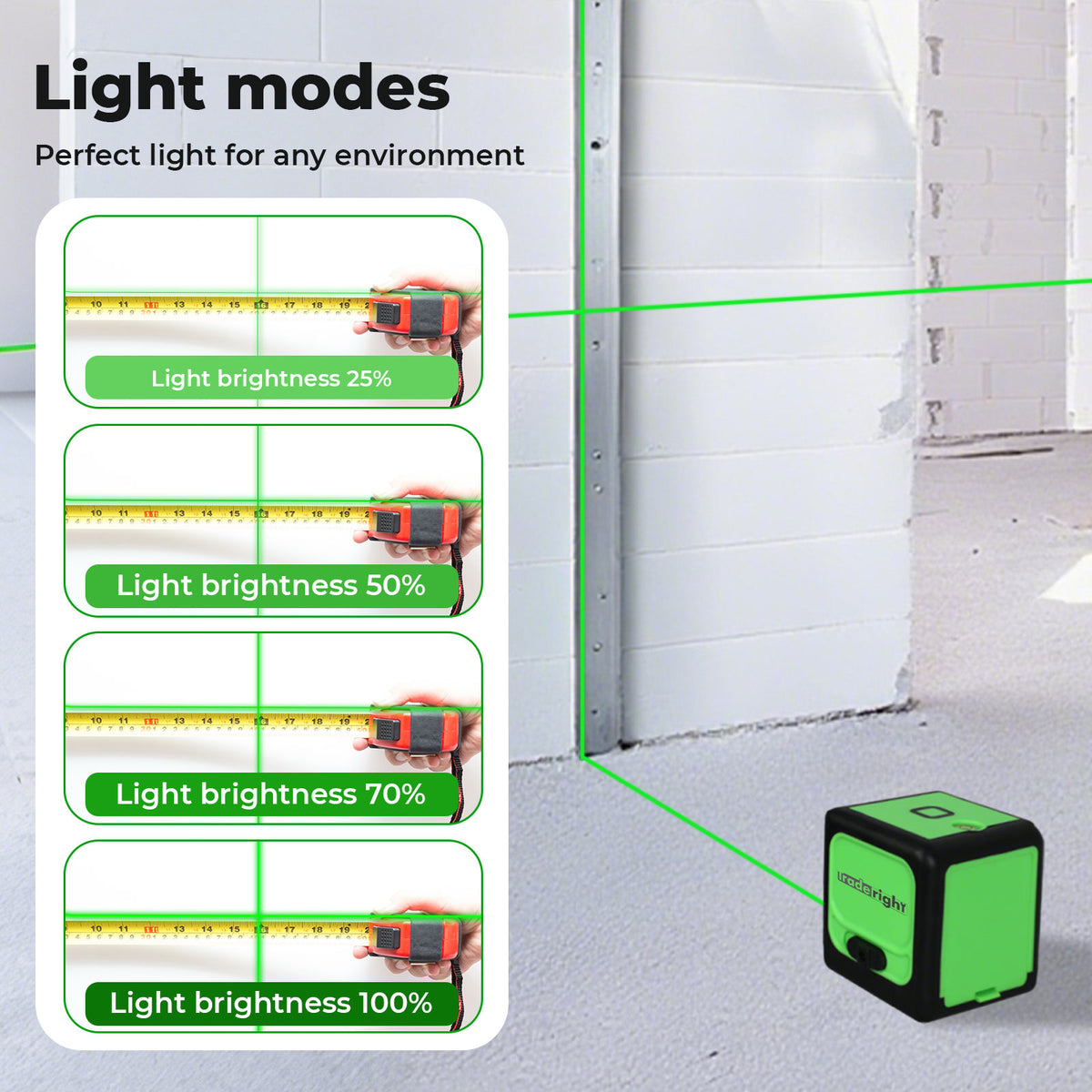 Green Laser Level 360° Self Leveling Green Light Ip54 Water Resistant | Green