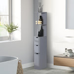 Tall Bathroom Cabinet With Shelf, Drawers | One Size