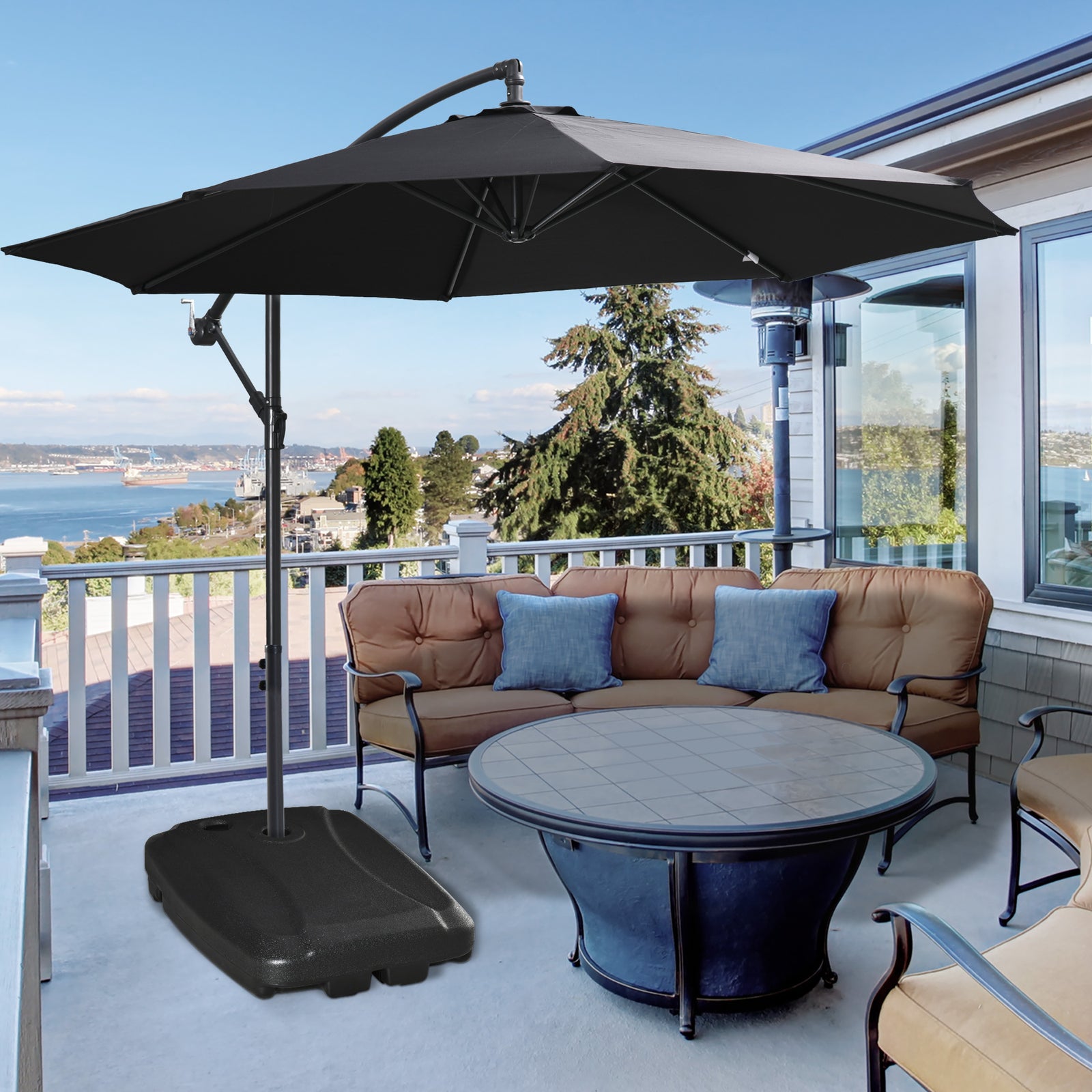 7kg Parasol Base Weights W/ Wheels, Up To 75kg, Black