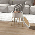 5l Velvet Footstool With Removable Lid For Bedroom | One Size | White
