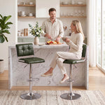 HOMCOM Adjustable Bar Stools Set Of 2 With Backrest