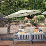 3(m) Garden Banana Parasol Cantilever Umbrella w/ Base Weights & Cover | Beige