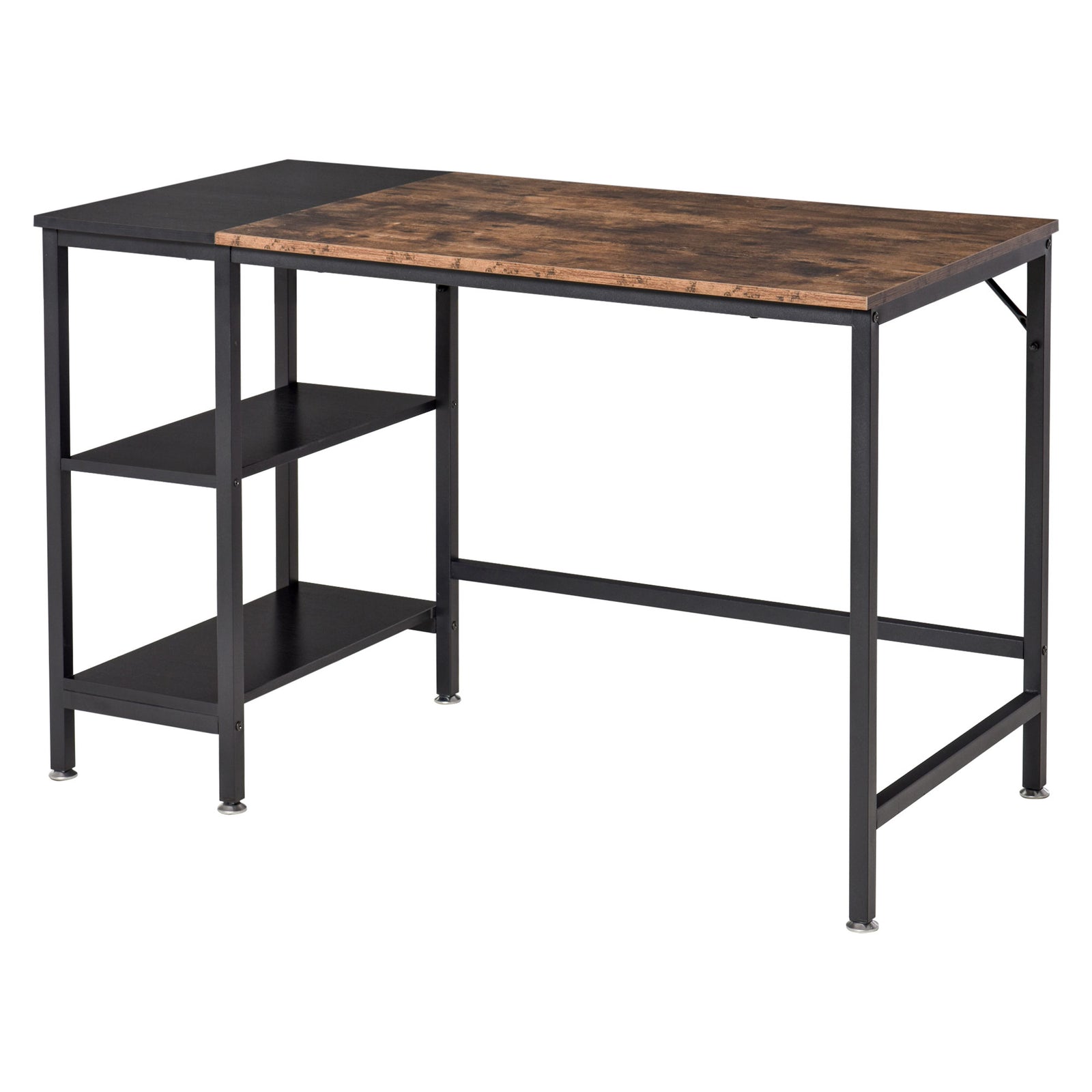 Home Office Desk For Study, Writing With 2 Storage Shelves