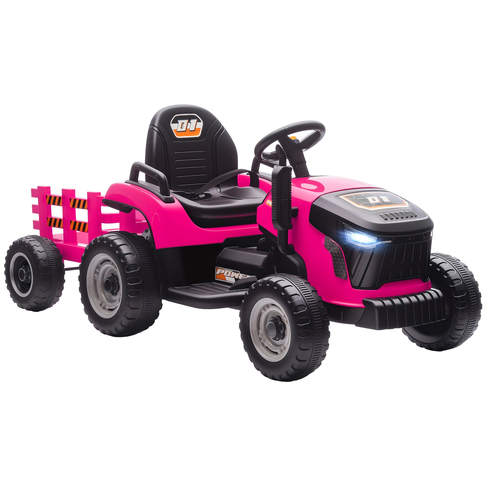 Ride On Tractor And Trailer, 12v Electric Ride On Tractor | Pink