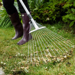 Expanding Telescopic Lawn & Leaf Rake, 15 Steel Tines, Adjustable 18cm–60cm