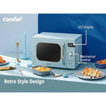 800w 20l Retro Microwave Oven With Led Display | Pastel Blue
