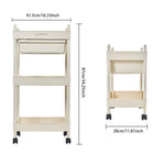 3/4-tier Rolling Storage Cart With Drawer Cream White Utility Trolley With Wheels | Small | Cream
