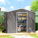 8 X 6ft Garden Storage Shed With Double Door | Light Grey