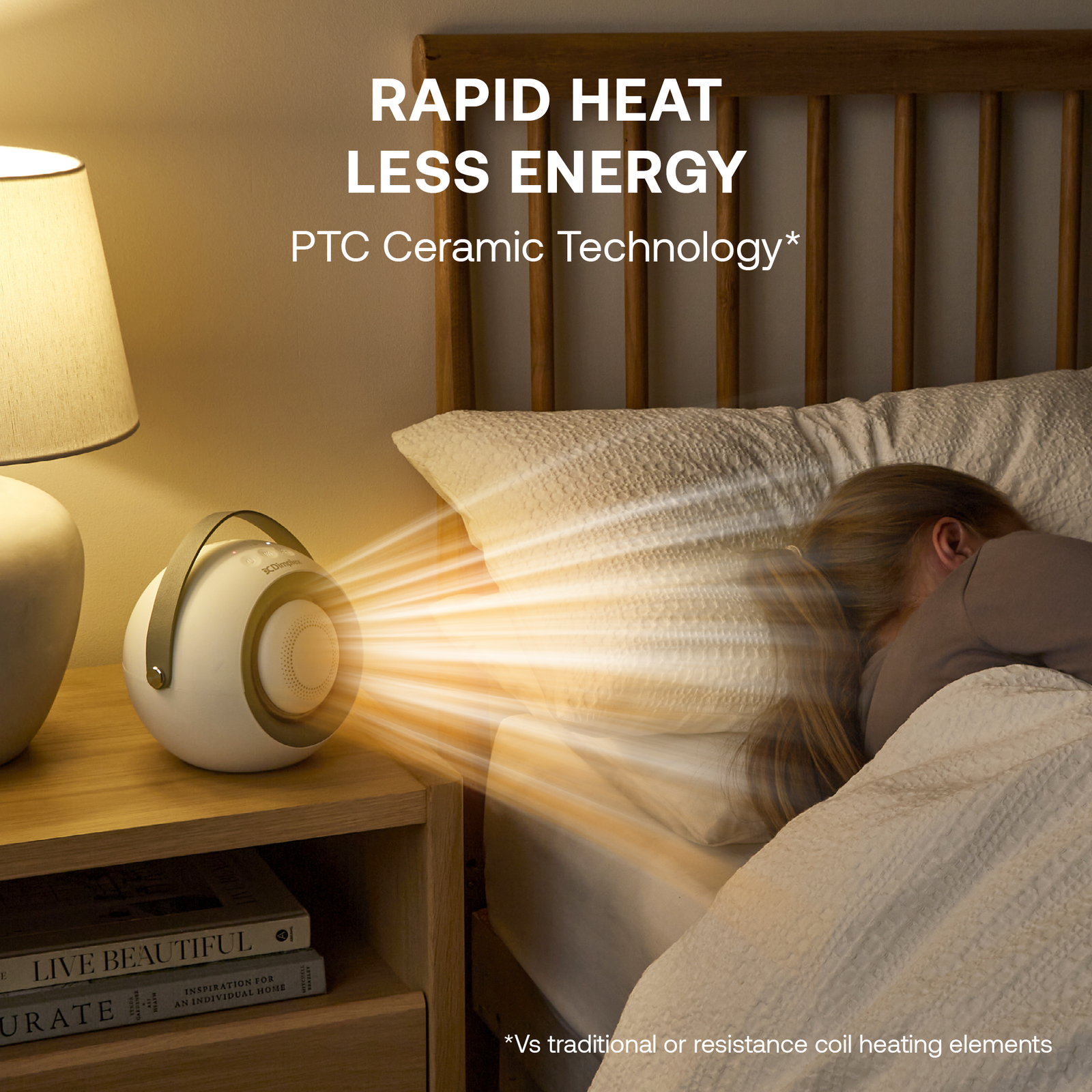 Desk Friend Fan Heater, 390w | White