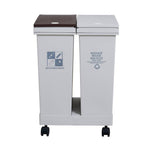 24l/40l Dual Compartment Trash Can With Lids And Wheels – Dry And Wet Waste Separation | Large