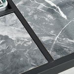 Pe Rattan Gas Fire Pit Table With Marble Desktop, Rain Cover