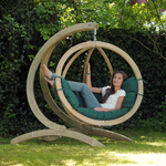 Globo Single Seat Weatherproof Hanging Egg Hammock Chair in Verde