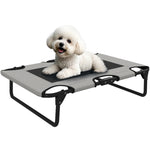 Pawhut Raised Dog Bed With Breathable Mesh For S & M Dogs, Light Grey