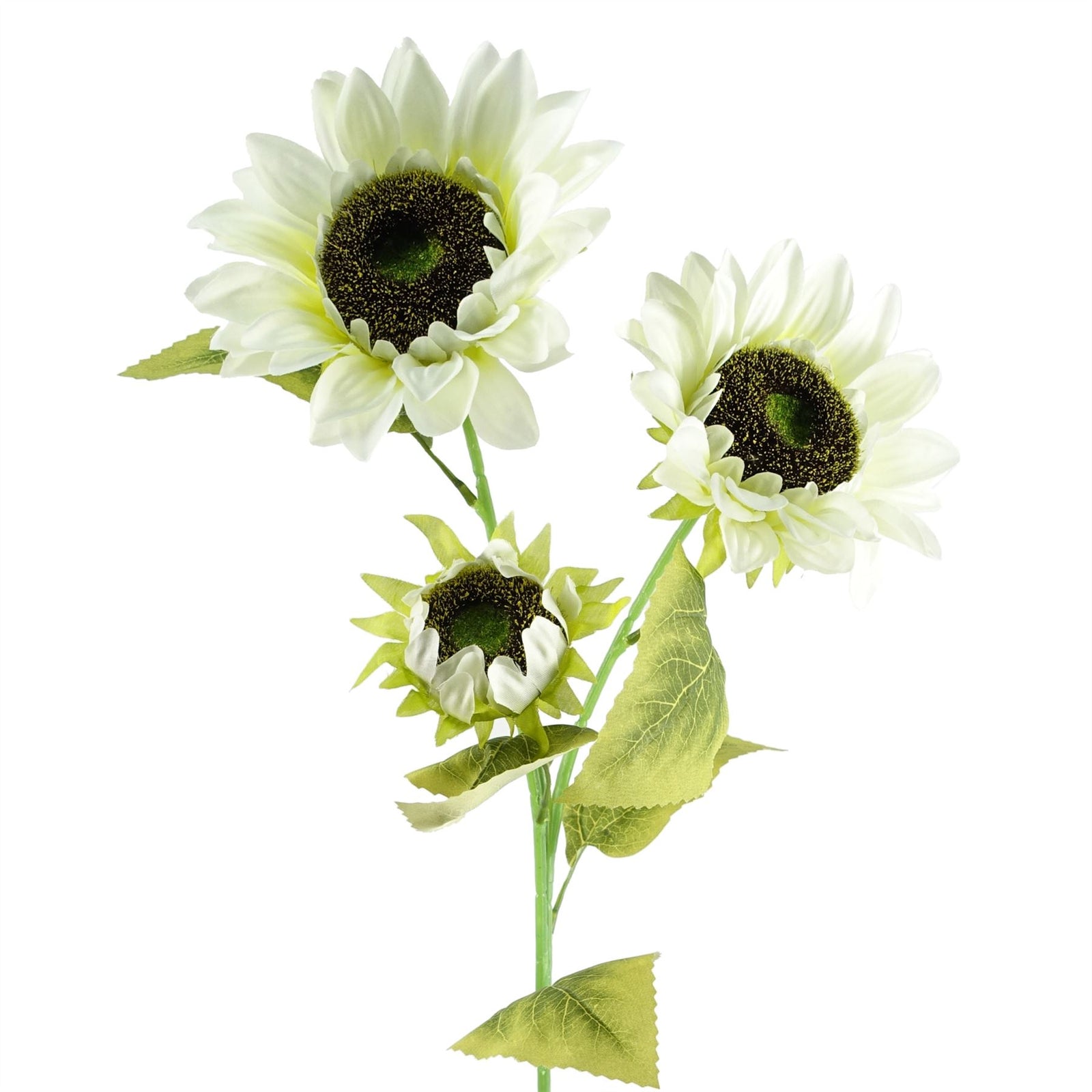 Pack Of 6 X 88cm White Artificial Sunflower - 18 Heads