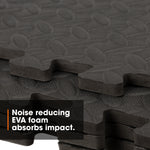 Interlocking Gym Mat - Corrugated Black