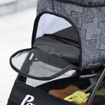 Pet Stroller Dog Pram Pushchair Cat Travel Carriage Universal Wheels | Gray