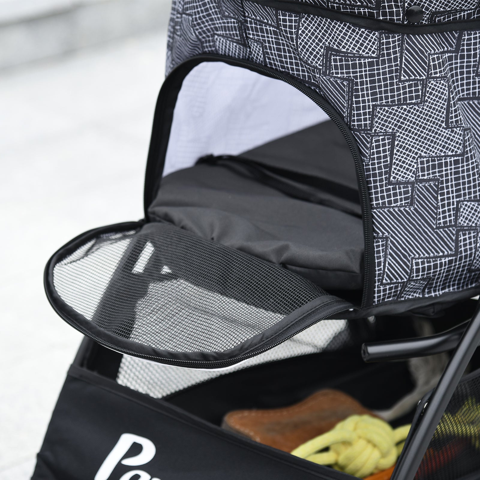 Pet Stroller Dog Pram Pushchair Cat Travel Carriage Universal Wheels | Gray