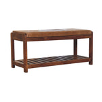 Solid Wood Buffalo Slatted Hallway Bench