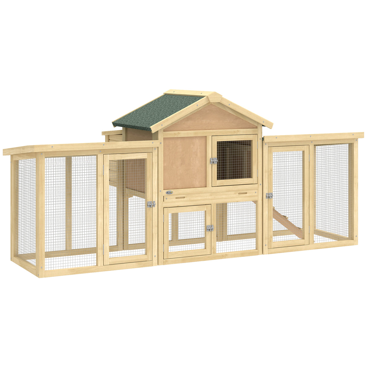 PawHut Wooden Chicken Coop Hen House With Nesting Box Run