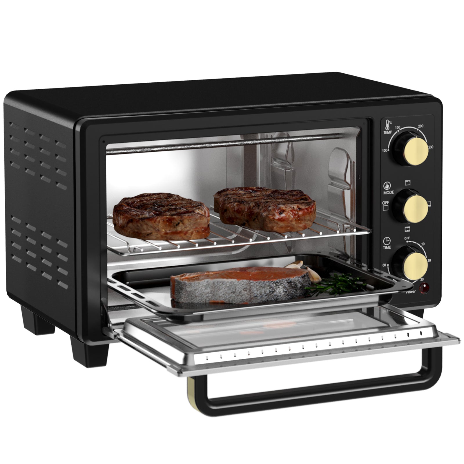 Mini Oven 16l Countertop Oven With Adjustable Temp Timer | One Size | Black