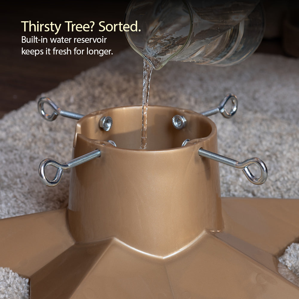 Premium Christmas Tree Stand With 1l Water Reservoir | Gold