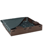 Kids Outdoor Sandbox W/ Canopy Backyard For 3-12 Years Old Brown