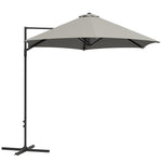 2.5m Cantilever Parasol W/ 360° Rotation, Cross Base | Light Grey