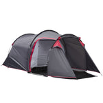 3 Man Camping Tent 2 Rooms Porch Vents Weather-resistant | Dark Gray