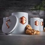 5 Piece Kitchen Storage Set   White/copper